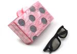 Multi Glitter Pink Dressing Acrylic Clutch Bag With Grey Dots Large Space Design