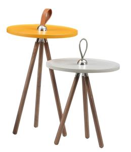 China Modern Design Colorful Round Wooden Legs Side Table Set factory