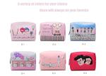 Cartoon Pattern Promotional Toiletry Bag Leather Material With Custom Design