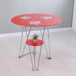 Coffee Meeting Room Library Glass Top Round Table With Tempered Glass And Metal