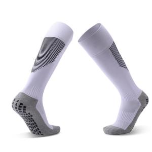China Plaid Pattern Non Slip Football Socks for Adults Training Soft and Thickened Long Tube factory