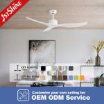 52 Inch White Blades Adjustable Wind Speed Remote Control Ceiling Fan for Living