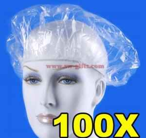 China Disposable Hat Hotel One-Off Elastic Shower Bathing Cap Clear Hair Salon Waterproof Show Hats Bathroom Accessories factory