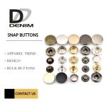 Brass Coat Jacket Metal Matt Nickel Color Snap Buttons Flat Four Parts