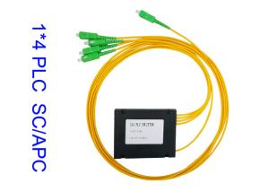 China 1x4 Fiber Optic PLC Splitter , FTTH ABS PLC Splitter 3.0 1260nm To 1650nm Wavelength factory