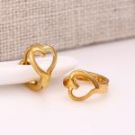fashion 24K dubai golden jewelry, latest design heart shaped clip-on earrings