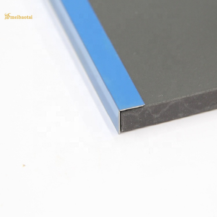 Polished Blue Finished UTL Stainless Steel Tile Trim For Corner Metal Profile