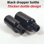 Black Frosted Amber Glass Dropper Bottles 15ml 100ml Empty Dropper Bottles