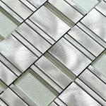 Clear glass mix metal mosaic brush finished for bright decoration