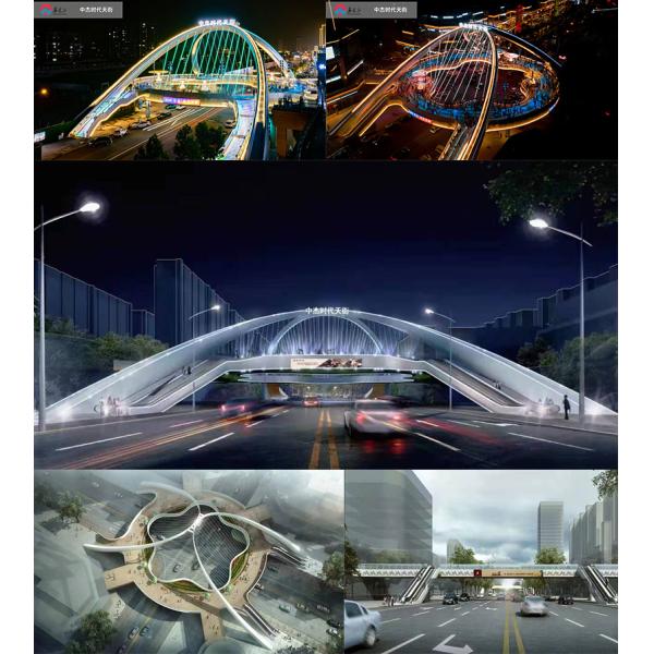 Prefabricated Steel Structure Pedestrian Overpass H Beam I Beam Customizable Bridge