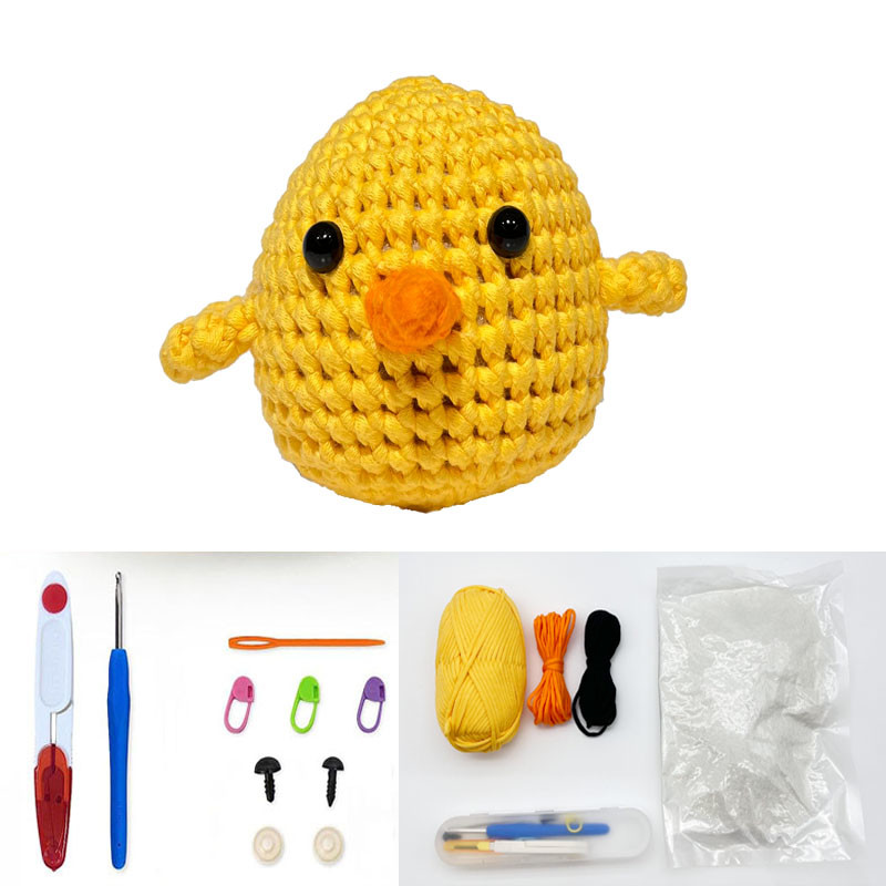 Cute Chick DIY Crochet Kit Crafts Knitting Tool Kit 1/16NM