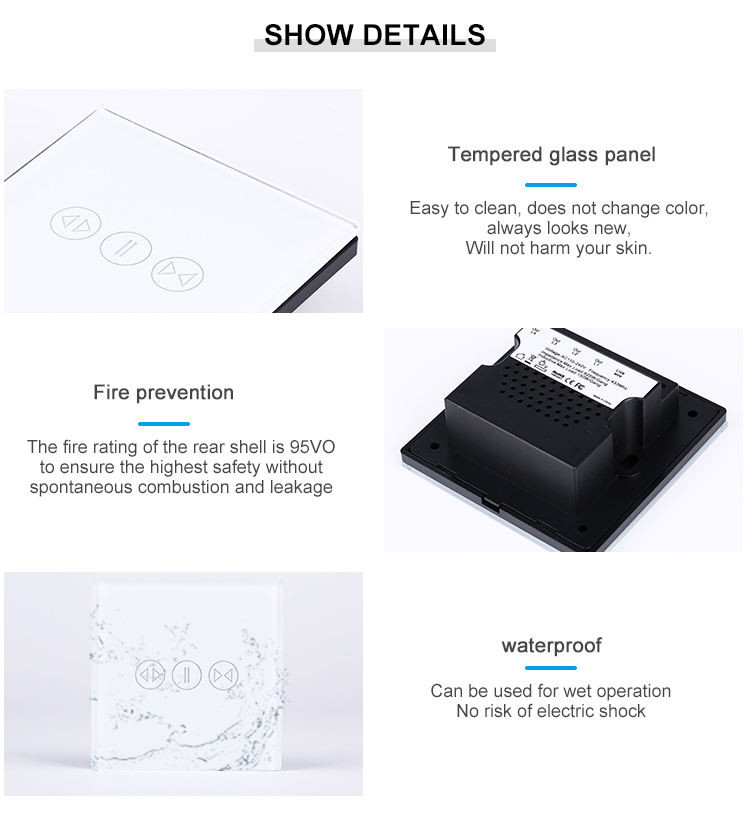 Smart Home Curtain Switch For Electric Curtain Roller Shutter Blind Motor With Remote Control Google&Alexa