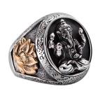 Thai 925 Silver Gold Tone Retro Womens Mens Buddhist Fashion Jewelry(036389W)