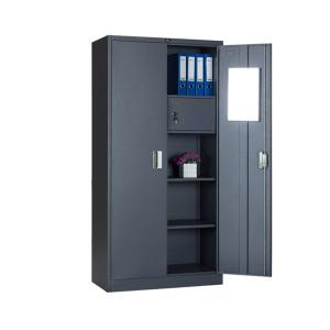 China Modern Steel Clothes Storage Cabinet File Metal 2 Doors Wardrobe factory