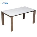 DT-1009-150 Wood Legs Ceramic Top Dining Room Table Customized KD For Indoor