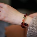 Super Fine Quality Baltic Amber Round Cabochon Beads Bracelet Genuine Loose