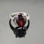 925 Silver 9mmX11mm Oval Blue Topaz Cubic Zircon Ring(E52)