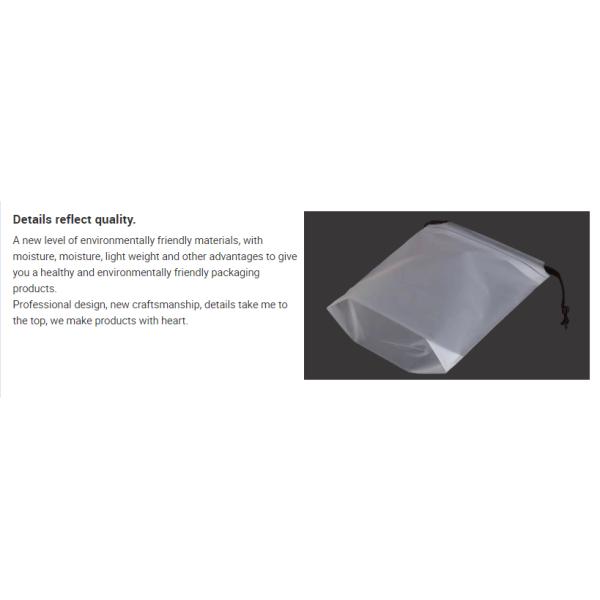 0.16mm Thickness Frosted EVA Plastic Drawstring Bags