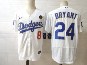 China Men's Los Angeles Dodgers Front #8 Back #24 Kobe Bryant White/Gold 2021 Gold Program Player Jersey factory