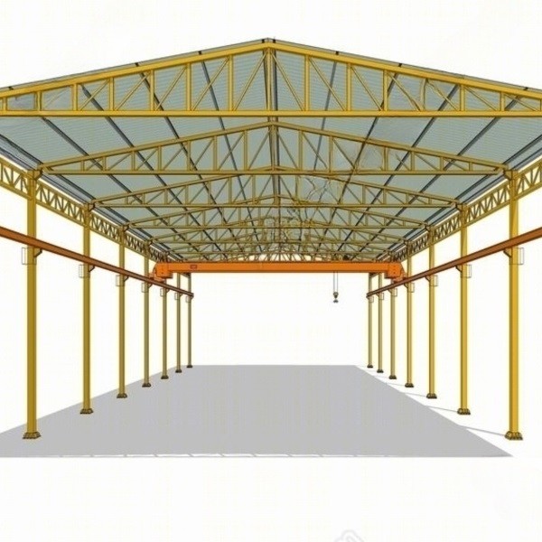 Portal Structure Steel Structure Workshop With Drawing Design And PVC Downpipe