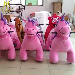 China Hansel funny crazy unicorn ride game coin operated walking robot children rides in mall factory