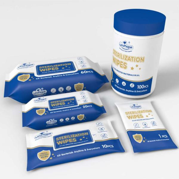 MSDS Certified Medical Disposable Antibacterial Wet Wipes with 99.9% Sterilizing