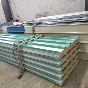 China 0.476 lotus green ansteel brand rock wool sandwich panels for roof factory