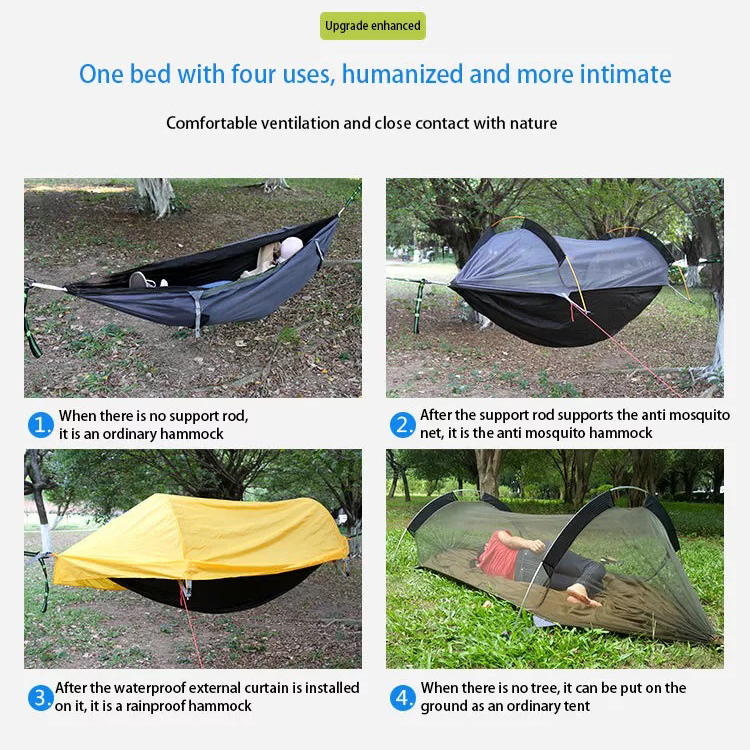 Modern Design Style Outdoor Garden Parachute Camping Tent with Mosquito Net and Rain Cove