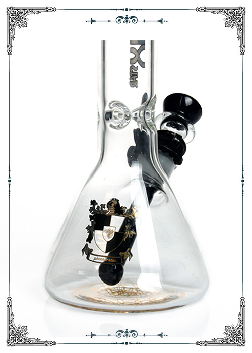 PHOENIX STAR Beaker Bong Glass Water Pipe With Black Plastic Clip And Bowl