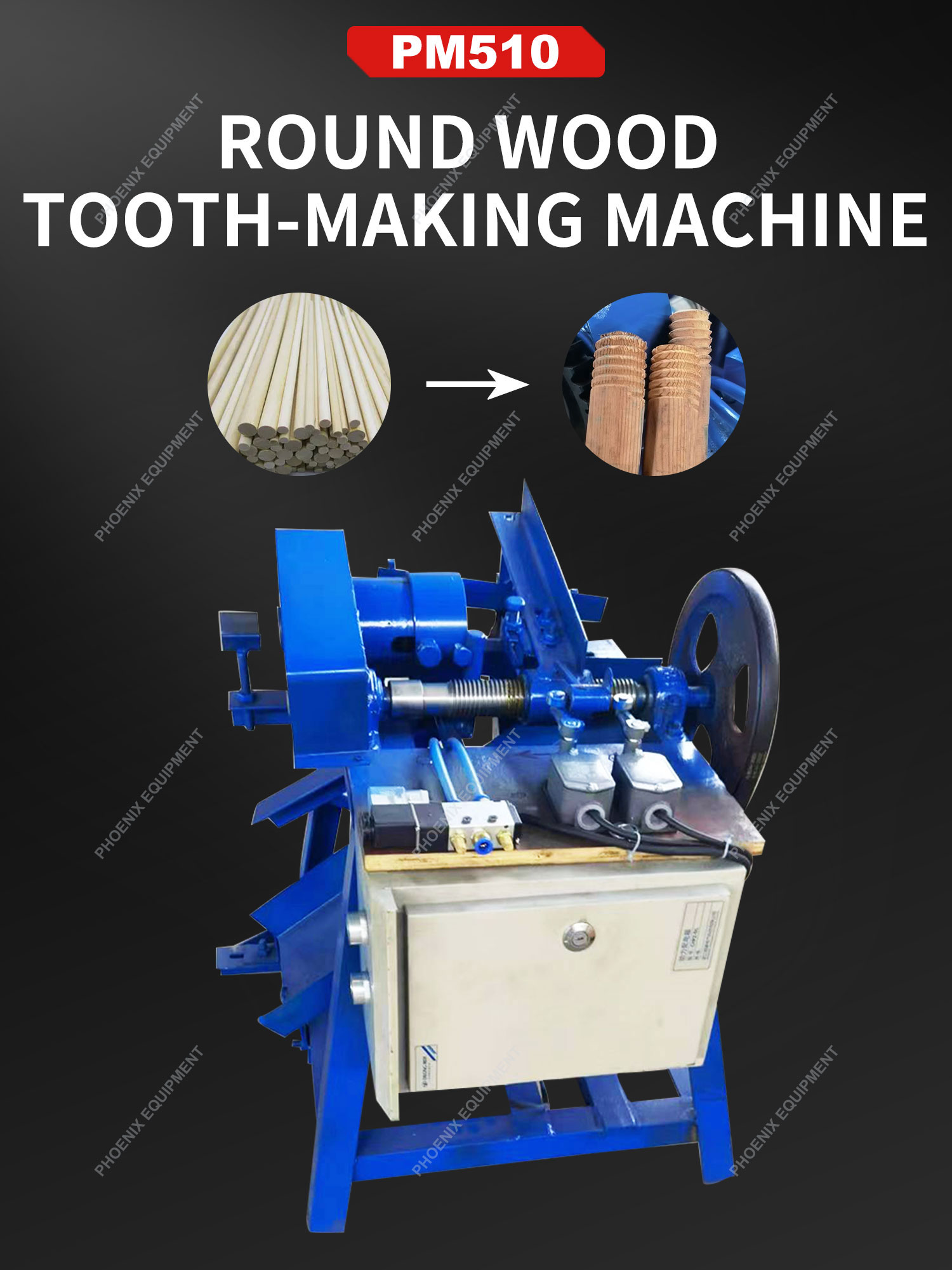 Wooden Rod Thread Processing Tool for Broom Bar Production in Building Material Shops