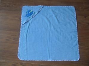 China blue square baby towel,cotton hooded bath towels factory