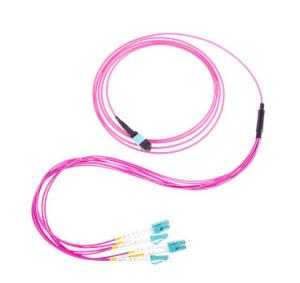 China MPO to LC UPC Female Fiber Cable 2.0mm MPO OM3 Multi Mode PVC OFNP Jacket factory
