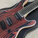 Flame Maple Top 7 Strings Electric Guitar,Abalone binding,Ebony fingerboard Neck