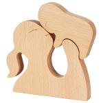 Home Wooden Candle Holder Craft Decor Statue Cute Handmade Wooden Figurines