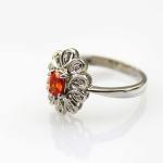 Women Jewelry Sterling Silver with 4x6mm Oval Red Cubic Zircon Ring(F26)