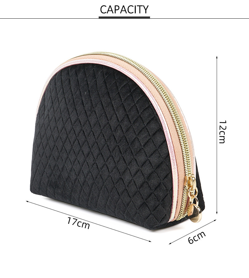 Shell Shape Flocking Makeup Pouch Bag For Women