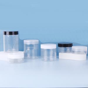 China PET Petnut Butter Jam Jar Wide Mouth rPET Plastic Amber Cream Jar with Aluminium factory