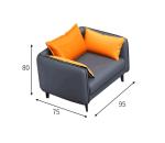 Leather Sponge MDF Modern Leisure Office Sofa Two Seats