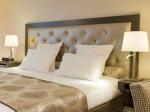 Guinea new hotel room furniture of Leather headboard bed with fabric chair and