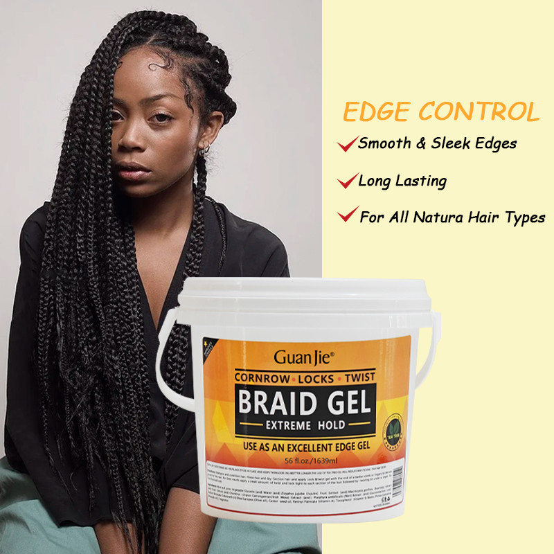 Non Greasy Loc N Thick Clear Braiding Jam Hair Gel and Edge Control Super Strong Hold