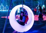 Outdoor LED Luminous Swing Colorful Moon Swing Round Children's Entertainment