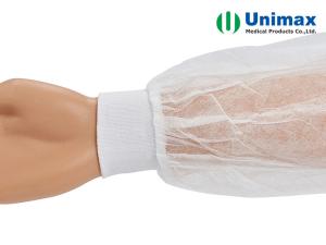 China PP SMS PE Disposable Sleeve Cover 18gsm 35gsm With Elastic Cuff factory