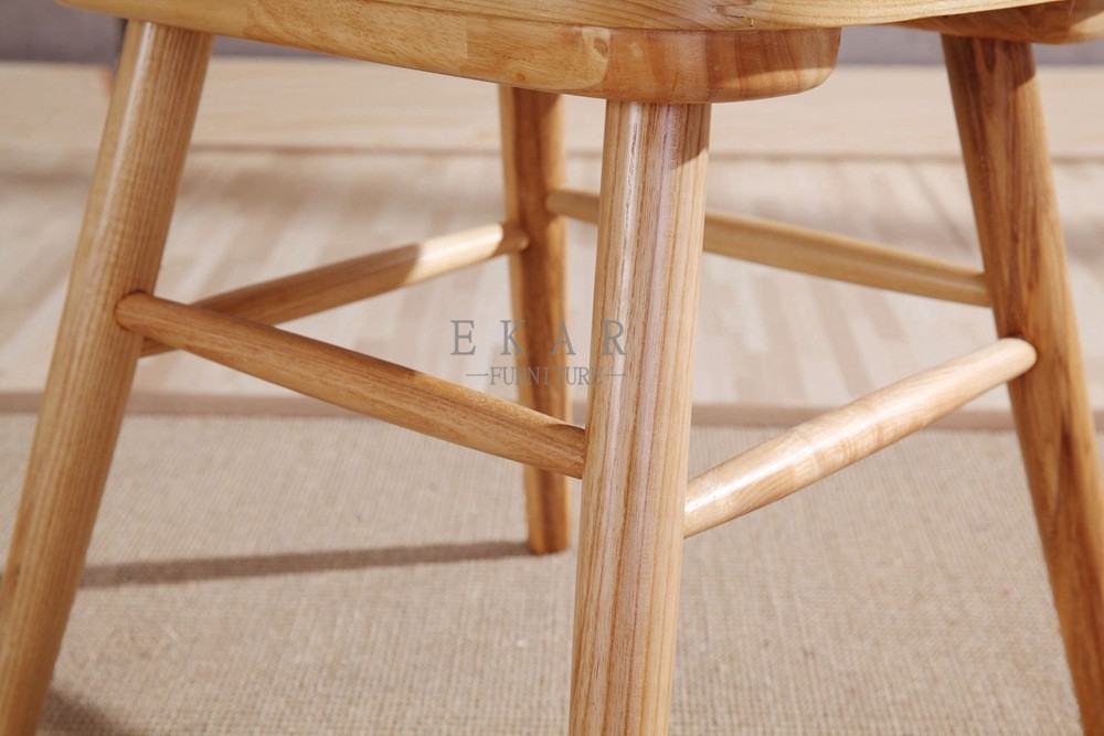 Pu Leather Ash Wooden Frame High Back European Upholstered Dining Chair