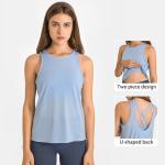 Active Stretch Ladies Yoga Tops One Piece Two Wear Cross Open Back Sport Bra
