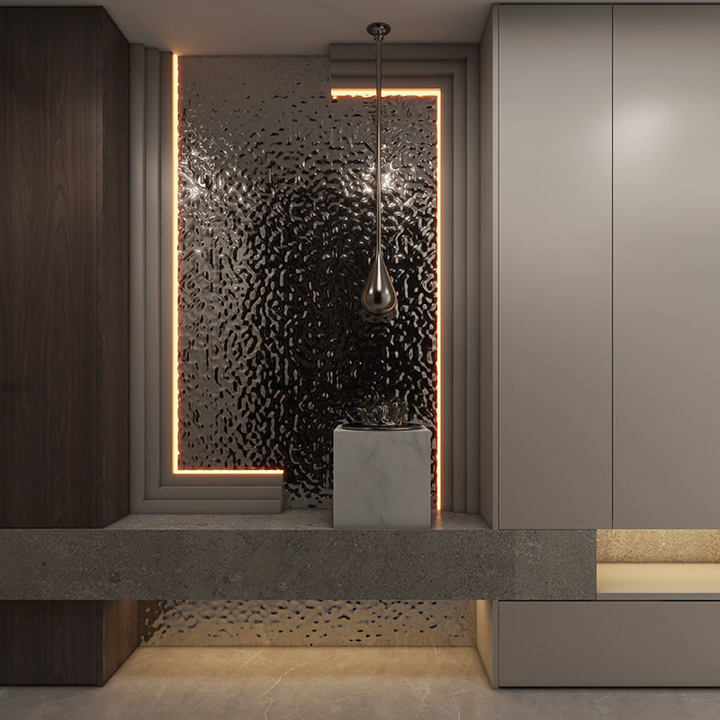 Bamboo Charcoal Water Ripple Wood Veneer Plate Carbon Crystal Plate Bamboo Wood Fiber Wall Panel