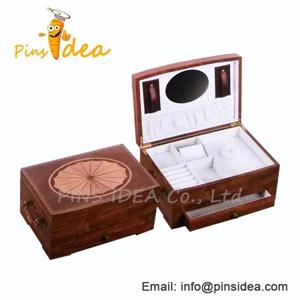 China Luxury Black Jewelry Box, with Hidden Mirror, Sliding Drawer, Custom Design Accepted factory