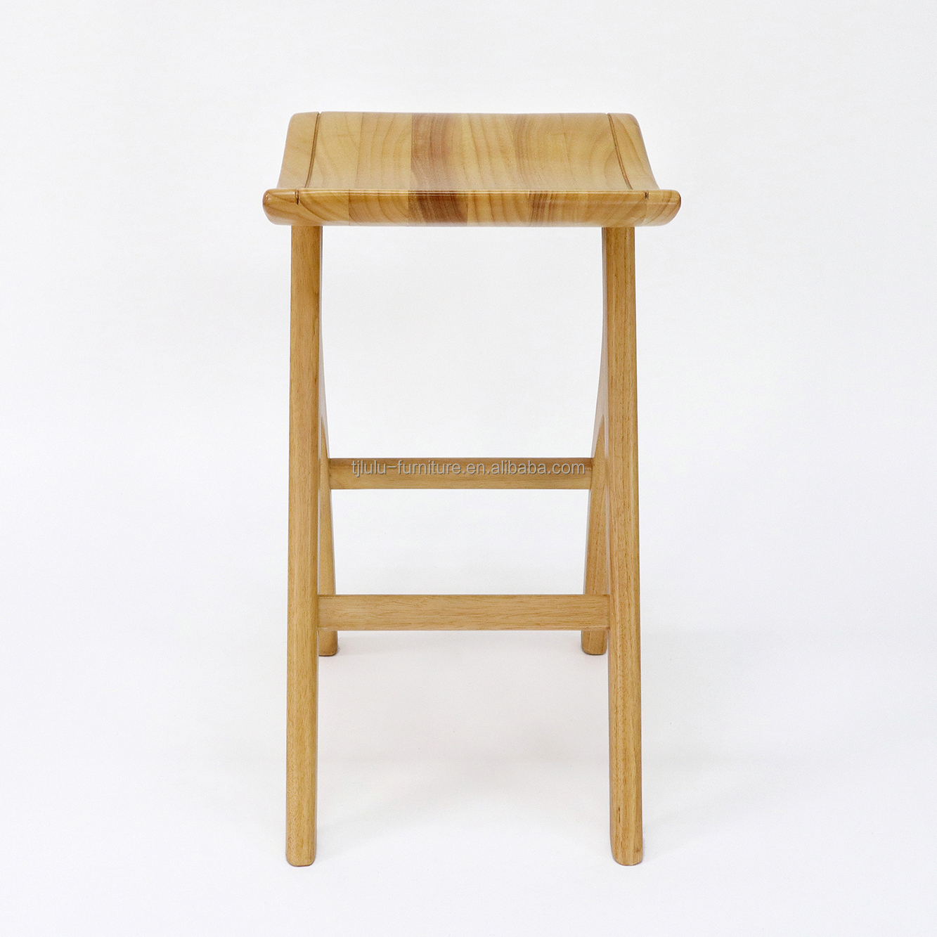 Home Bar Essential Lacquered Solid Wood Bar Stool with High Living Room Chair