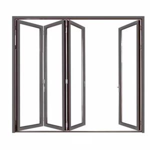 China European Style Aluminum Balcony Glass Folding Door Good and for Triplex Glass Upgrade factory
