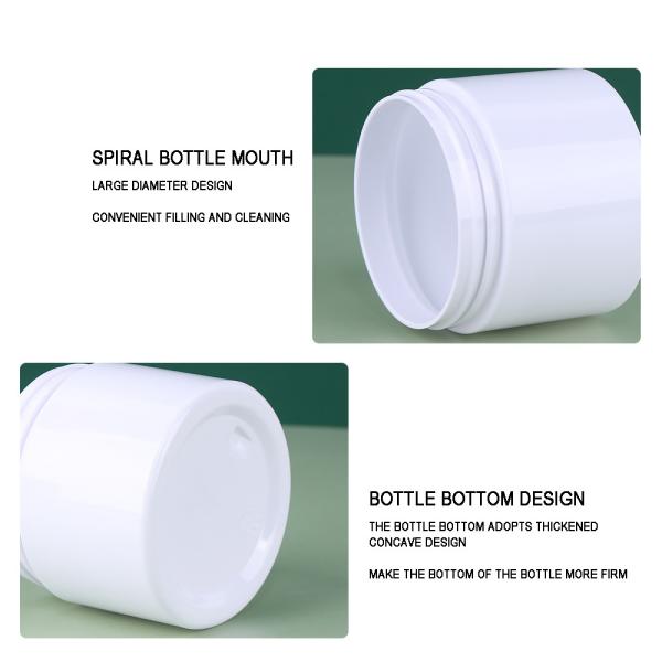 Custom Logo Pet Plastic Storage Jar Cosmetic White PP Body Cream Jar