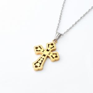 China Retro Peach Heart Cross Pendant、 Cross Accessories New Stainless Steel Necklace Women's Fashion Titanium Steel Necklace factory